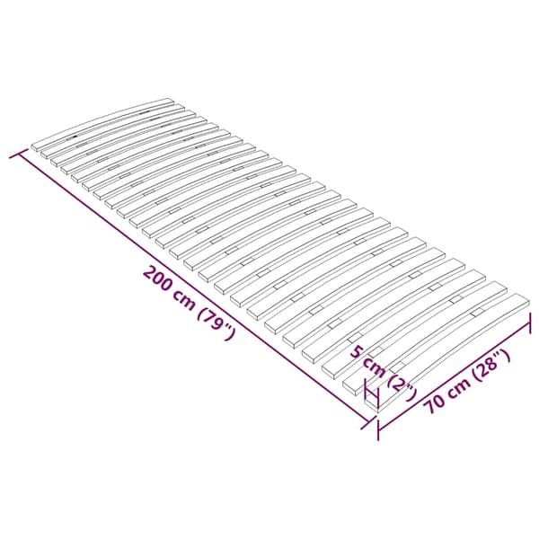 vidaXL Spilebase med 24 lameller 70x200 cm