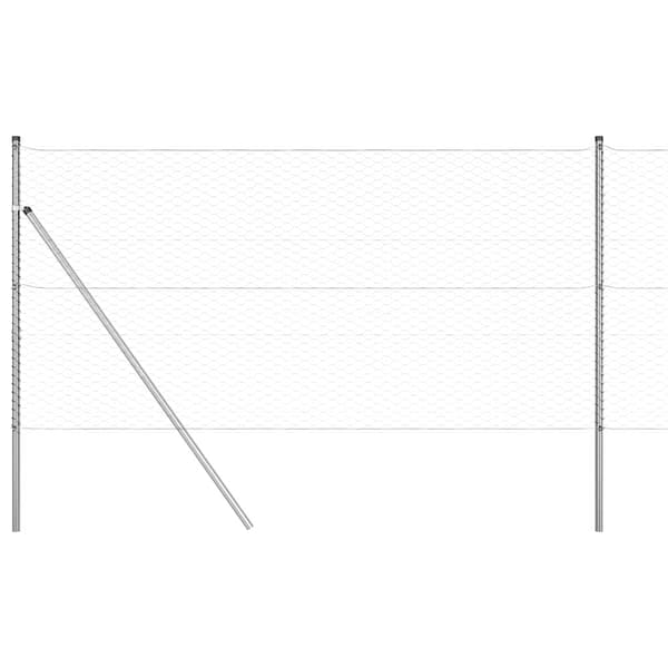 vidaXL Gjerdepåle sølv 25 x 1 m (36 mm mesh) Stål