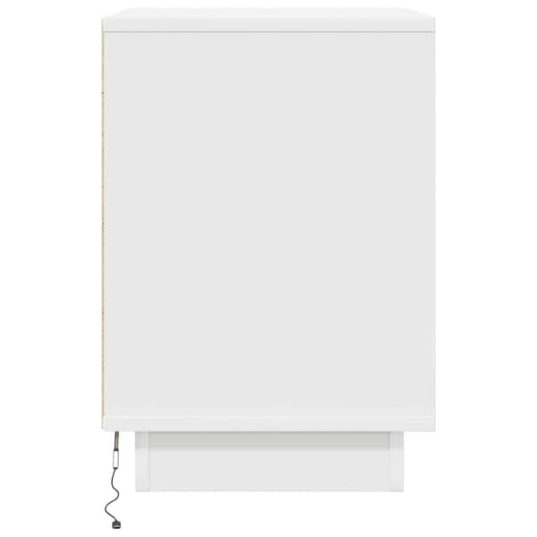 vidaXL Nattskap med LED-lys Hvit 38x34x50 cm