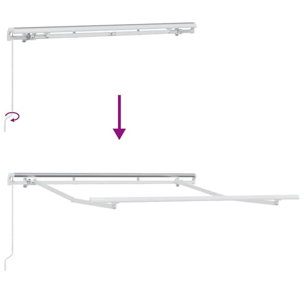 vidaXL Markiseramme Hvit 2,5 x 2 m Metall