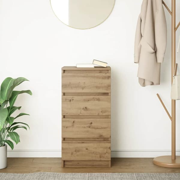 vidaXL Skjenk artisan eik 37,5x35x76 cm konstruert tre