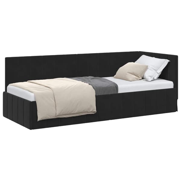vidaXL Hörnssängram Svart 80 x 200 cm Sammet