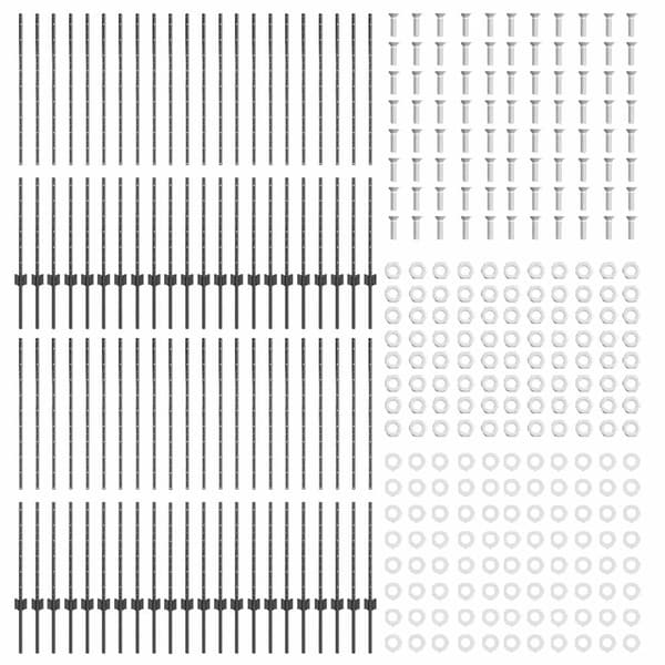 vidaXL Gjerdepåle 44 pcs Grå 180 cm Stål