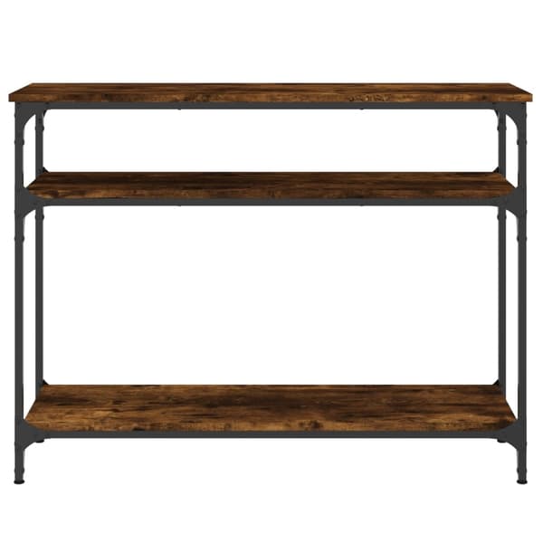 vidaXL Konsollbord røkt eik 100x29x75 cm konstruert tre