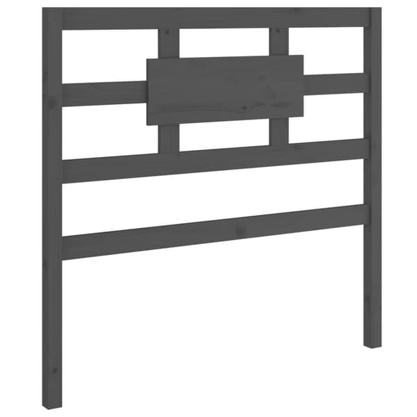 vidaXL Sengegavl grå 105,5x4x100 cm heltre furu