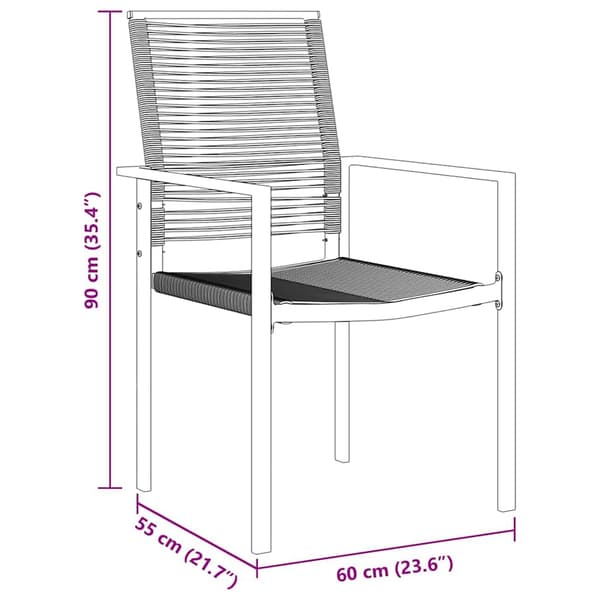 vidaXL Trädgårdsmöbelset 7 pcs Svart Pulverlackerat stål