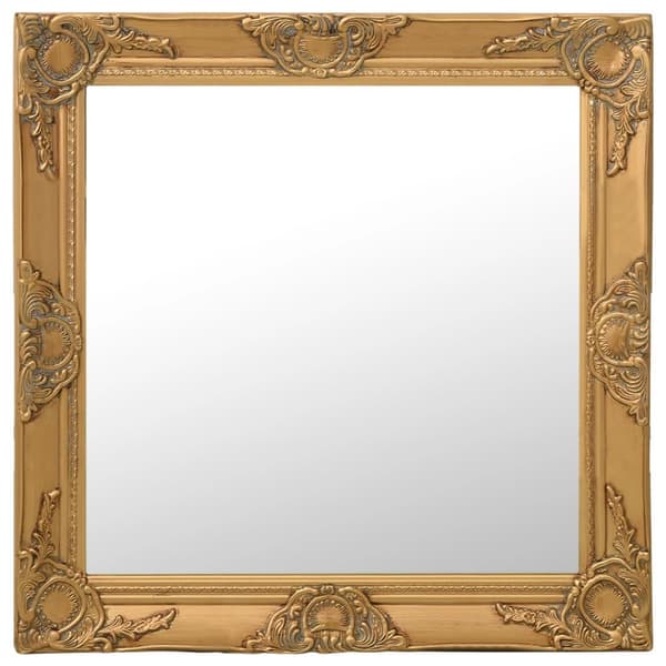 vidaXL Väggspegel barockstil 60x60 cm guld