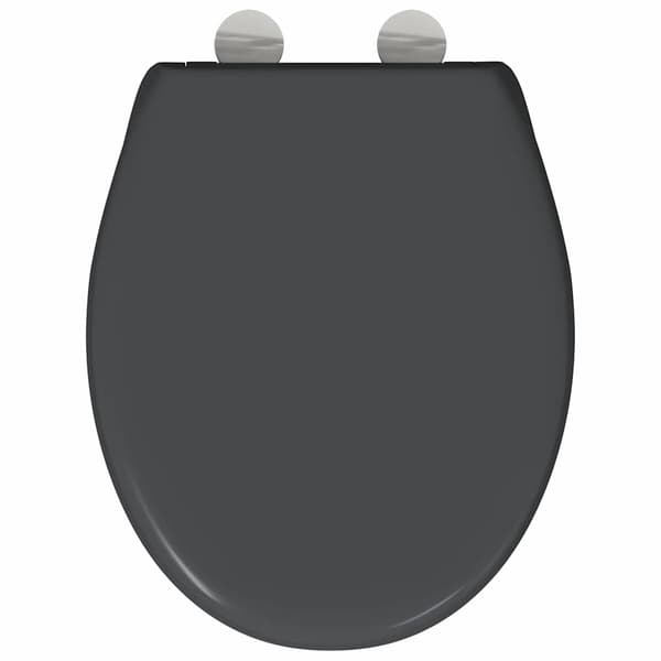 vidaXL Antracit Duroplast Standard Toalettsits Oval Samtida