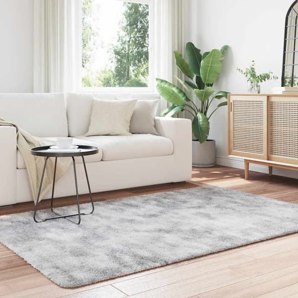 vidaXL Flossteppe med lang luv NAVARRA lysegrå 130x200 cm polyester