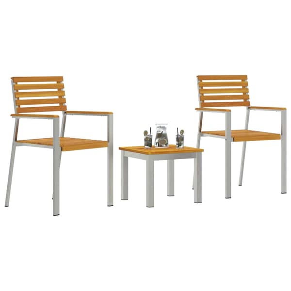 vidaXL Hage Spisegruppe 3 pcs Brun Solid akasietre