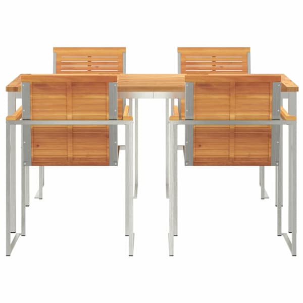 vidaXL Hage Spisegruppe 5 pcs Brun Solid akasietre