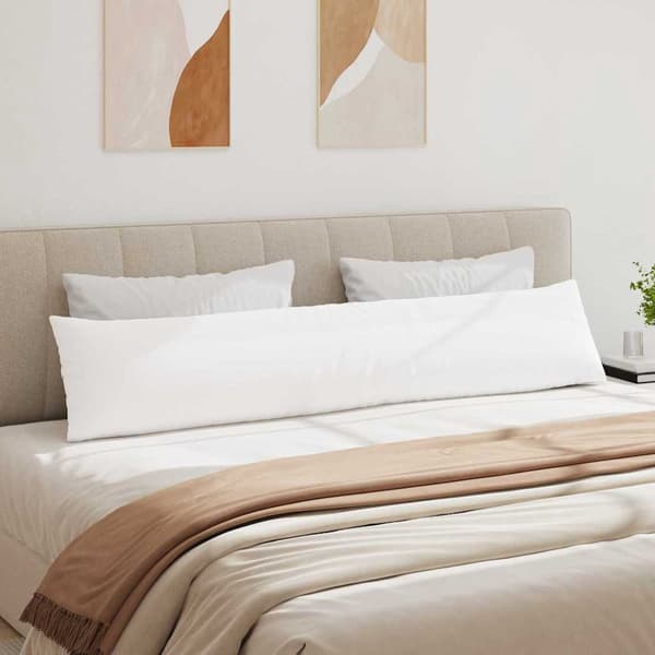vidaXL Soffkuddar 2 st Vit 200 x 40 cm tyg