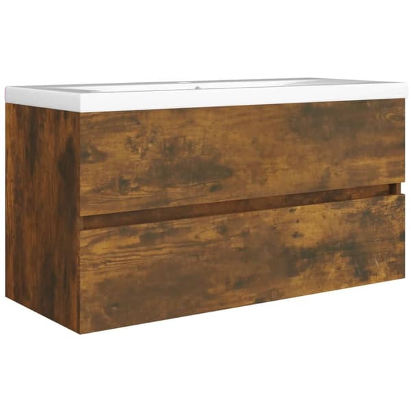 vidaXL Servantskap røkt eik 90x38,5x45 cm konstruert tre