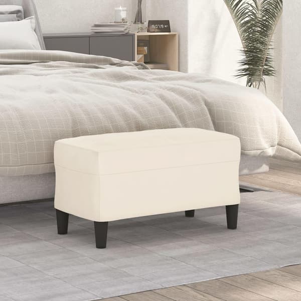 vidaXL Bänk gräddvit 70x35x41 cm sammet
