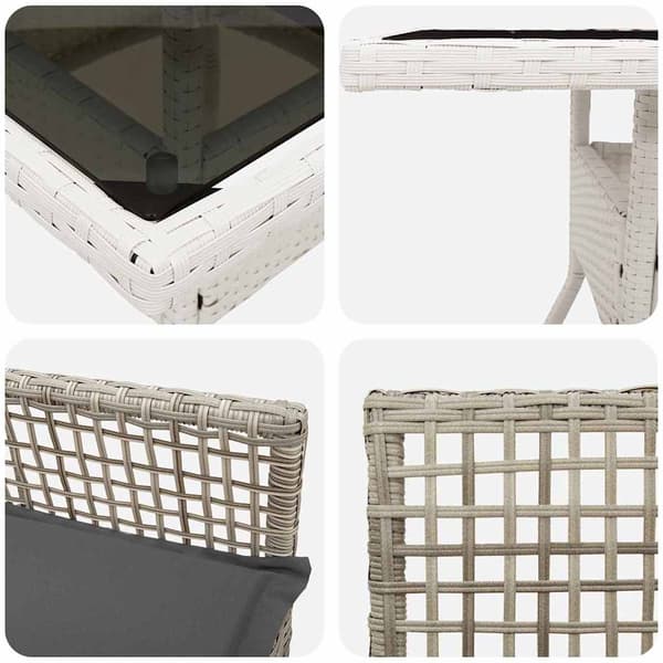 vidaXL Trädgårdsmöbelset 5 pcs Ljusgrå konstrotting