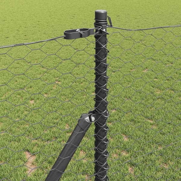 vidaXL Gjerdepåle Grå 25 x 1 m (36 mm mesh) Stål