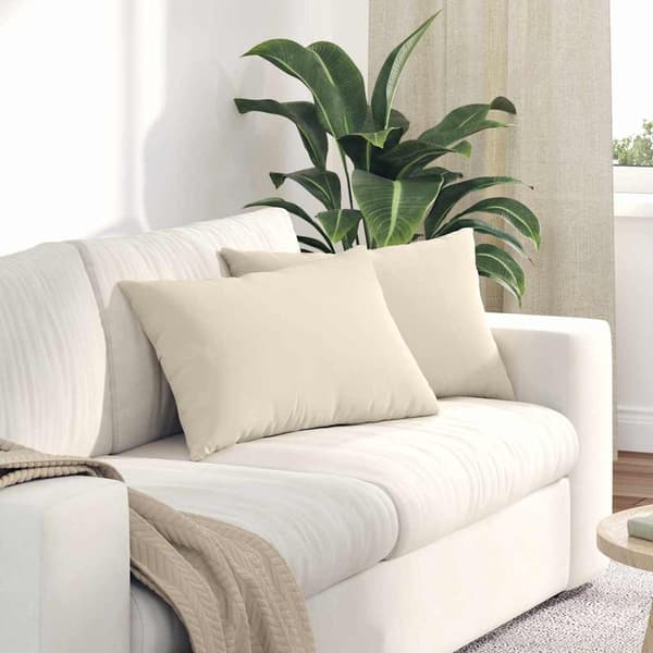 vidaXL Soffkuddar 2 st Beige 60 x 40 cm tyg