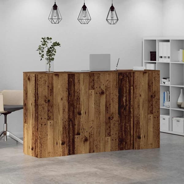 vidaXL Receptionsdisk åldrat trä 180x50x103,5 cm konstruerat trä