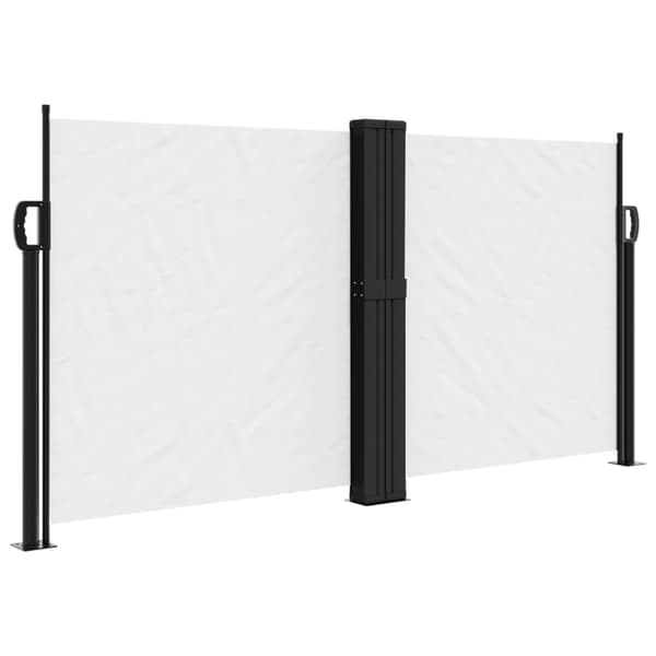 vidaXL Infällbar sidomarkis vit 120x1000 cm