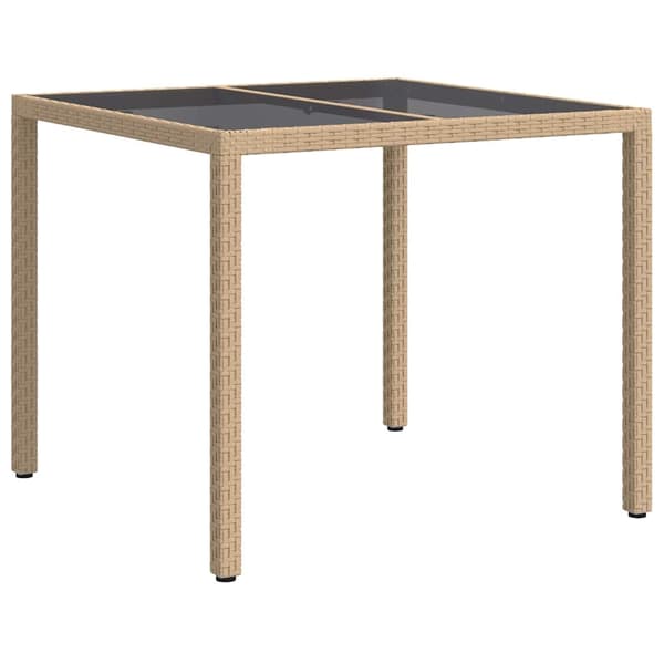 vidaXL Hagebord Beige 90 x 90 x 75 cm polyrotting