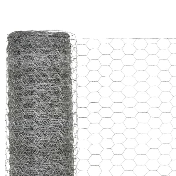 vidaXL Hönsnät galvaniserat stål 25x1,2 m silver