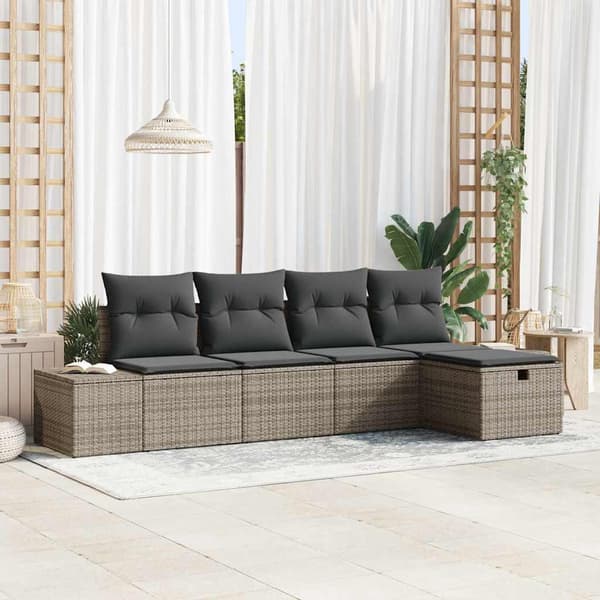 vidaXL Soffset med kudde 5 pcs konstrotting