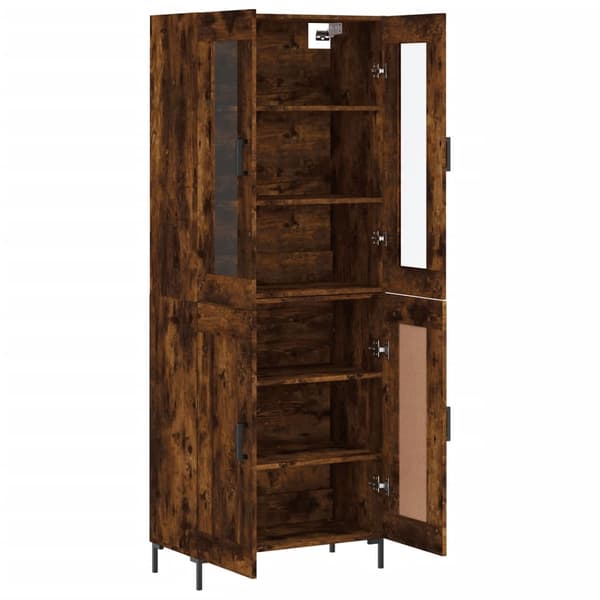 vidaXL Highboard røkt eik 69,5x34x180 cm konstruert tre
