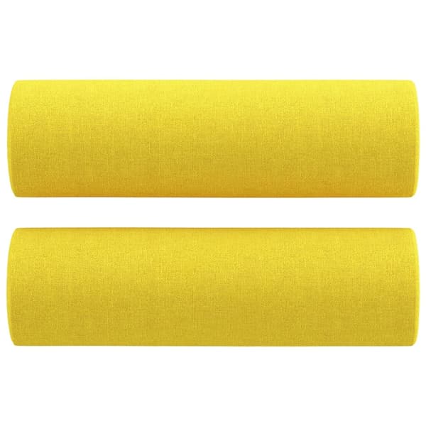 vidaXL 2-sits soffa med prydnadskuddar ljusgul 140 cm tyg