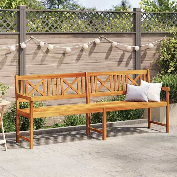 vidaXL Hagebenk Brun 220 x 56 x 90 cm Solid akasietre