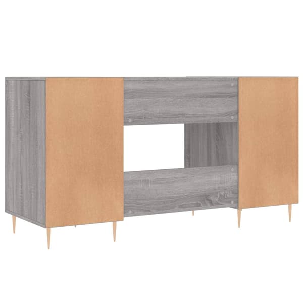 vidaXL Skrivebord grå sonoma 140x50x75 cm konstruert tre