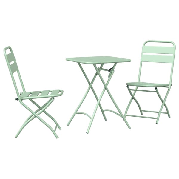 vidaXL Bistrosett 3 pcs grønn Stål