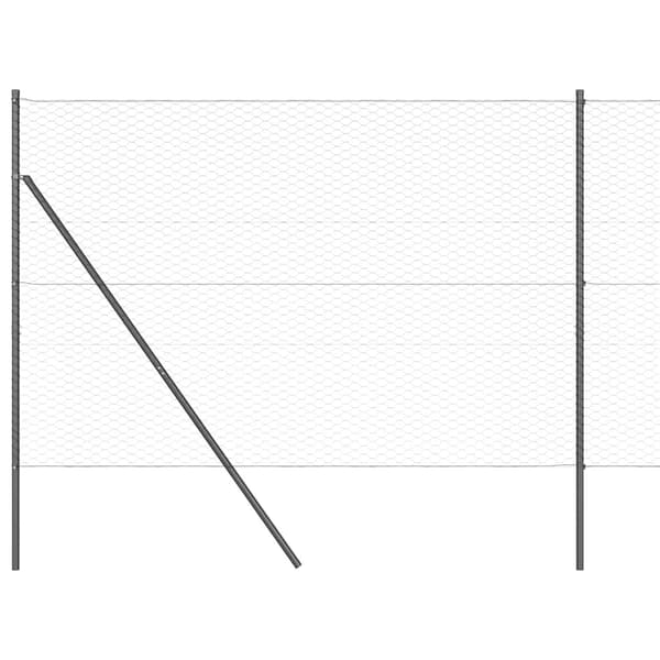 vidaXL Gjerdepåle Grå 10 x 1,5 m (36 mm mesh) Stål og PVC