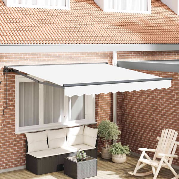 vidaXL Markisram Vit 350 x 250 cm Polyester med PU-beläggning