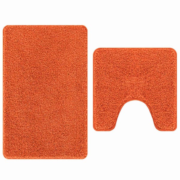vidaXL Badmatta 2 pcs Orange 50 x 50 cm Polypropylen