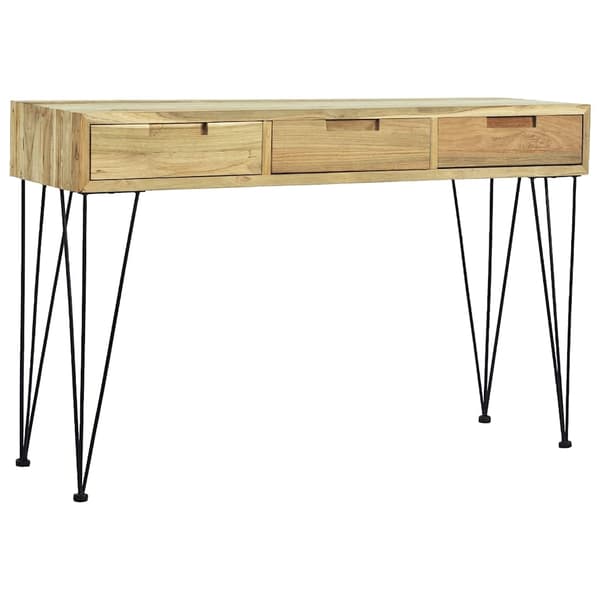 vidaXL Konsollbord 120x35x76 cm massiv teak