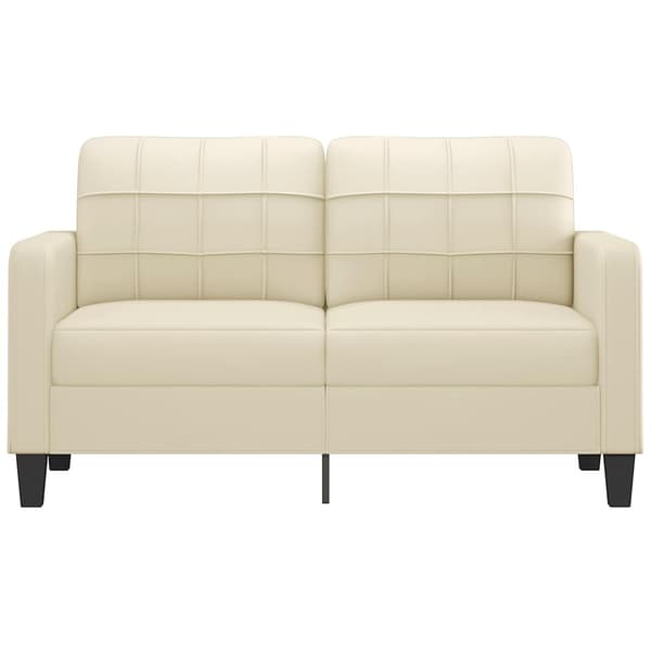 vidaXL 2-sitssoffa Grädde 140 cm konstläder
