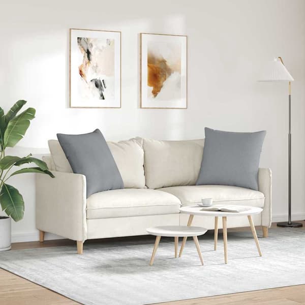 vidaXL Soffkuddar 2 st Ljusgrå 80 x 80 cm tyg