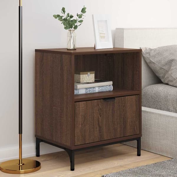 vidaXL Nattbordskap 2 pcs brun eik 49 x 36 x 61 cm Konstruert tre
