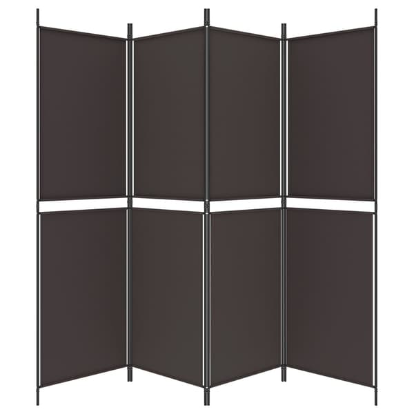 vidaXL Romdeler 4 paneler brun 200x180 cm stoff
