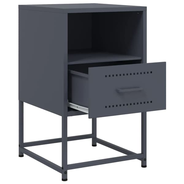vidaXL Sängbord antracit 36x39x60,5 cm stål