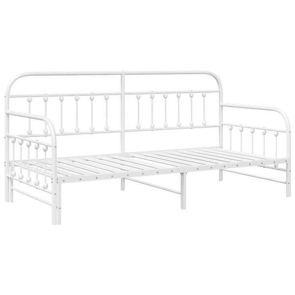 vidaXL Dagbäddram Vit 90 x 200 cm Pulverlackerat stål