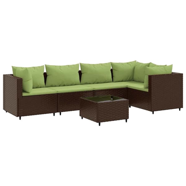 vidaXL Loungegrupp med dynor brun konstrotting