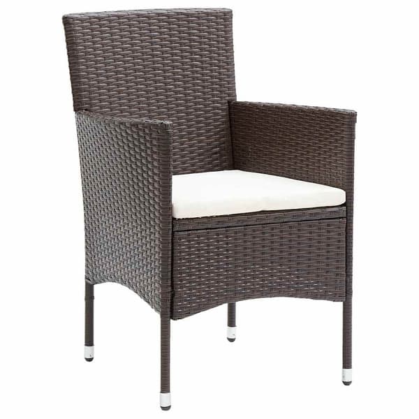 vidaXL Trädgårdsmöbelset med kudde 9 pcs Brun konstrotting