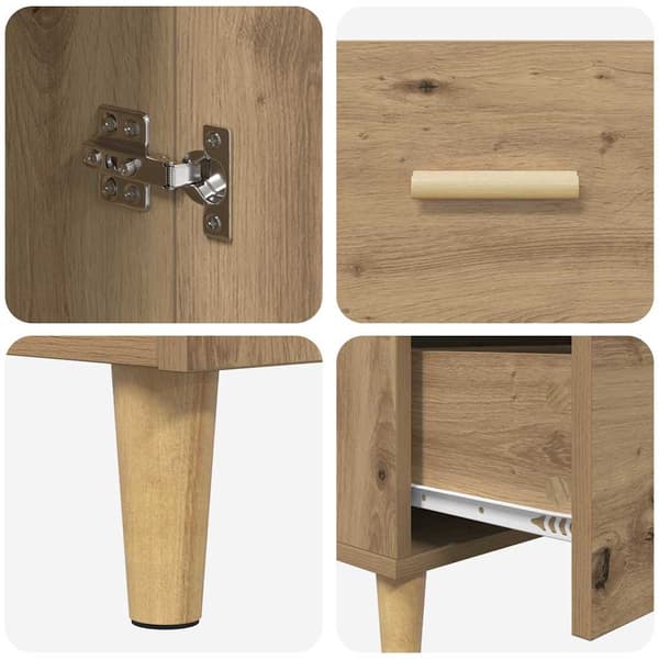 vidaXL Serviesskap Artisan Eik 34 x 69.5 x 90 cm Konstruert tre