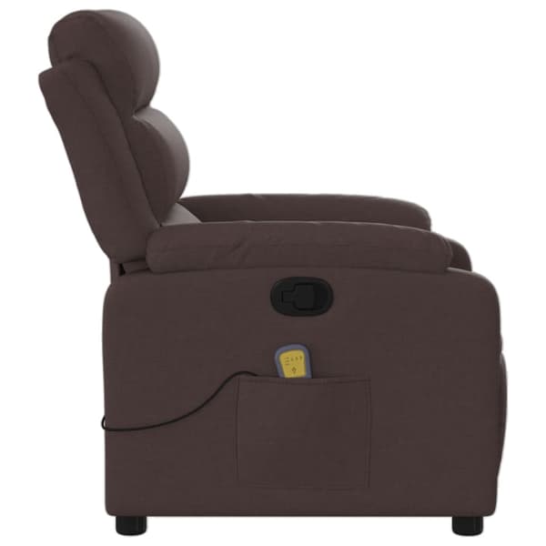 vidaXL Massagefåtölj mörkbrun tyg
