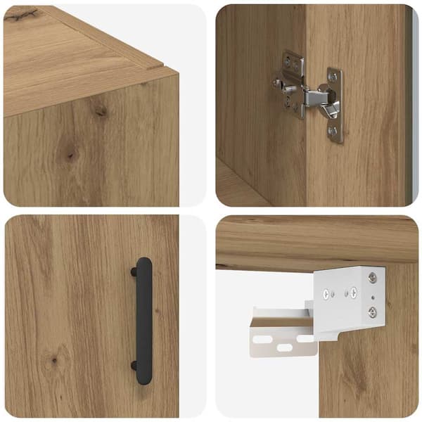 vidaXL Serviesskap Artisan Eik 69,5 x 34 x 90 cm Konstruert tre