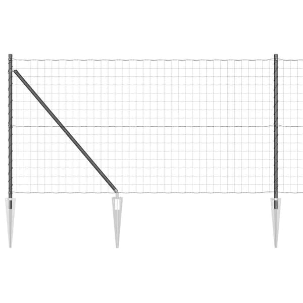 vidaXL Gjerde med stolpe Grå 1 x 10 m Stål