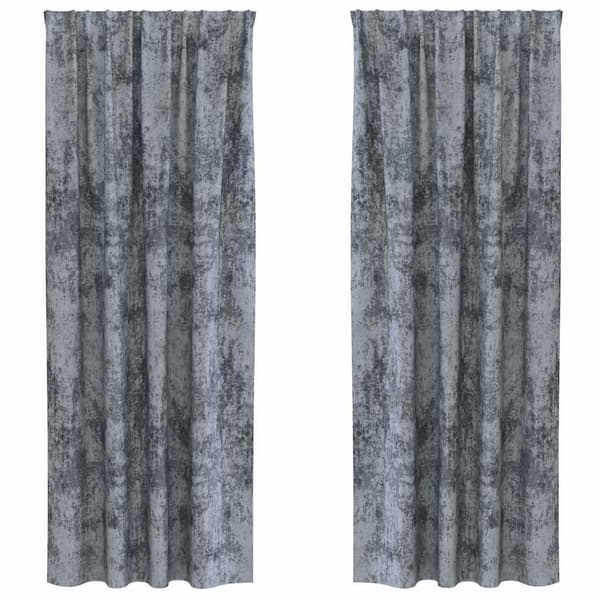 vidaXL Sammetsgardiner 2 pcs Silvergrå 245 x 140 cm Sammet
