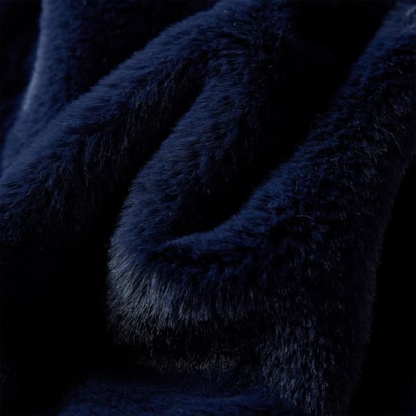 vidaXL Kappa för barn konstpäls marinblå 128