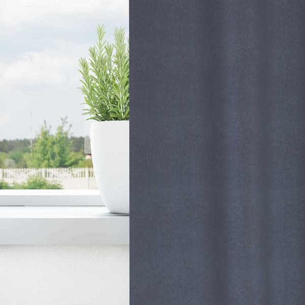vidaXL Mörkläggningsgardiner med Ringar Antracit Polyester
